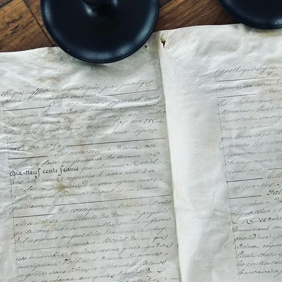 ***SOLD***1787 French Vellum Parchment Handwritten Manuscript Legal Document - Picture 8 of 12